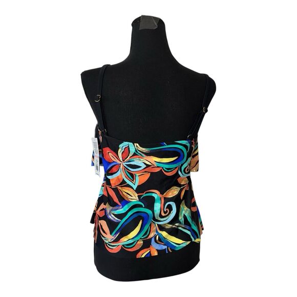 Maxine Of Hollywood Watercolor Expressions Two Tiered Tankini Top - Picture 5 of 13
